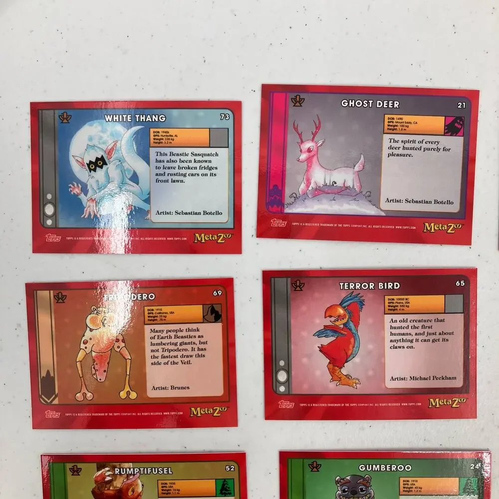 Topps MetaZoo Cryptid Nation Tripodero Roperite Mixed Lot 12 Trading Game Cards